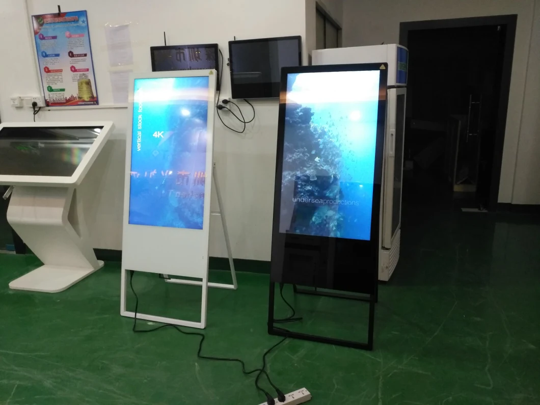 32&quot; Mobile Digital Menu Board for Restaurant Shopping Mall Android Signage LCD Rechargeable Power Supply
